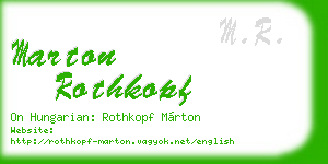 marton rothkopf business card